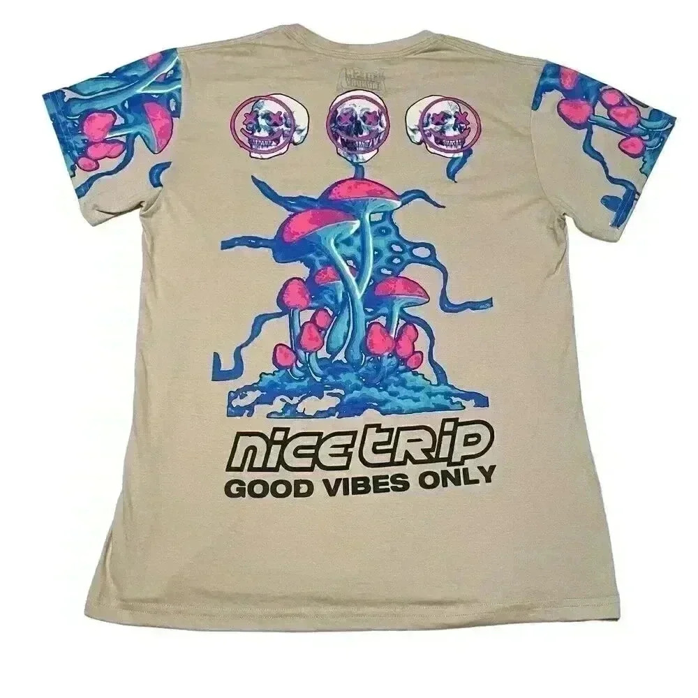 Fresh Laundry T-Shirt Mens Large Nice Trip Skull Graphic Short Sleeve Shirt